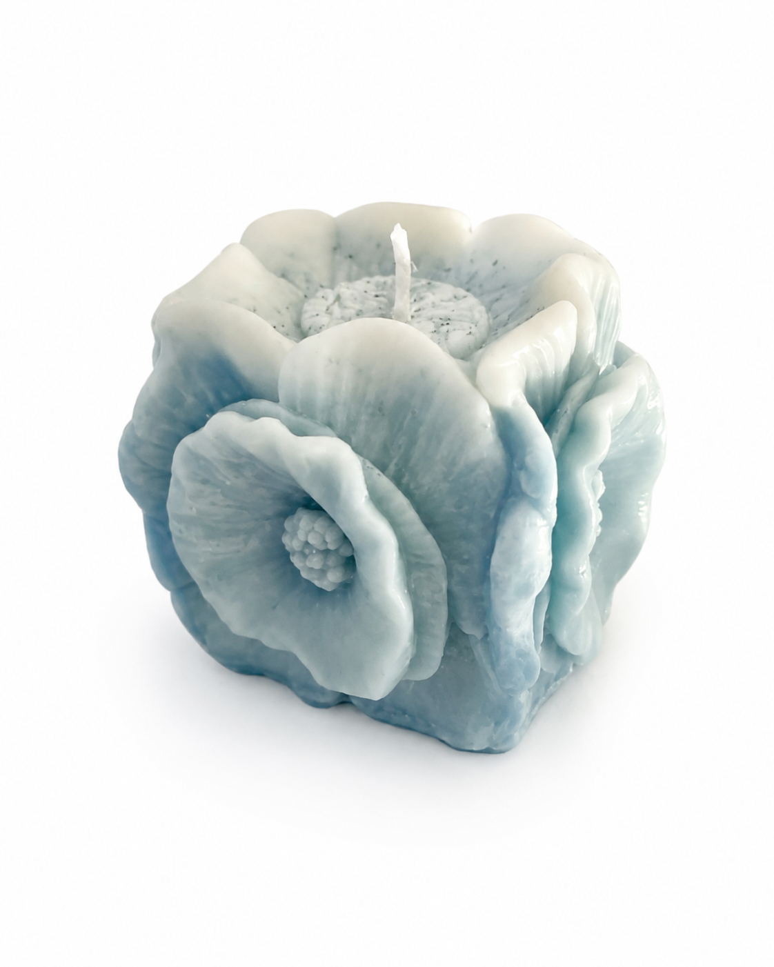 Floral Light Blue Candle